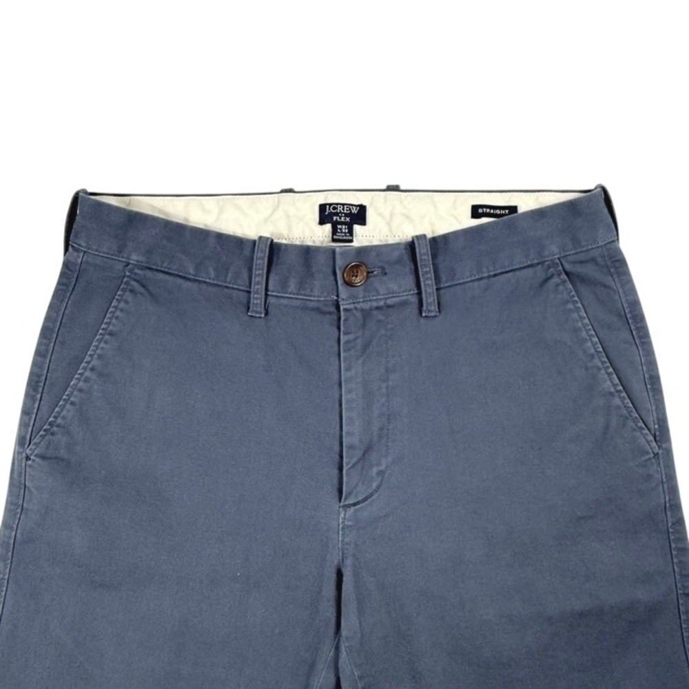 J. Crew Flex Straight Fit Chino Pants Slate Blue Stretch Cotton Twill Mens 31x32
